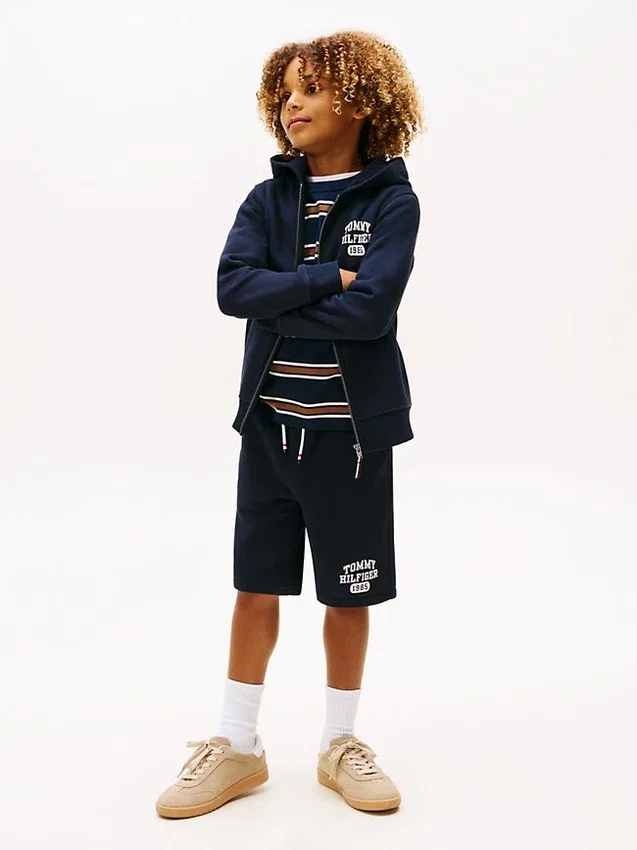 Sudadera con capucha y cremallera con logotipo para niños Sudadera con capucha y cremallera con logotipo para niños