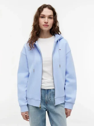 Sudadera con capucha y cremallera de corte holgado