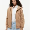 Sudadera con capucha y cremallera de corte holgado
