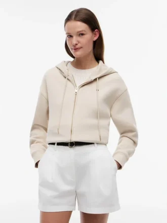 Sudadera con capucha y cremallera de corte holgado