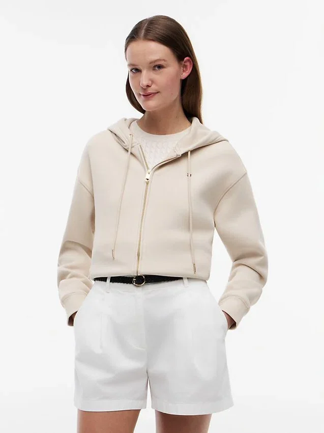 Sudadera con capucha y cremallera de corte holgado Sudadera con capucha y cremallera de corte holgado