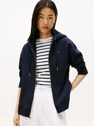 Sudadera con capucha y cremallera de corte holgado