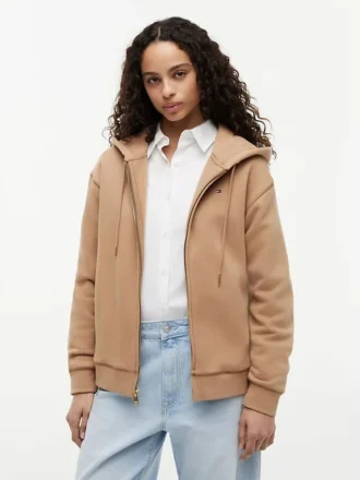 Sudadera con capucha y cremallera de corte holgado
