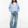 Sudadera con capucha y cremallera de corte holgado Sudadera con capucha y cremallera de corte holgado