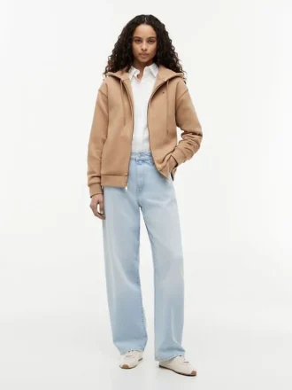 Sudadera con capucha y cremallera de corte holgado