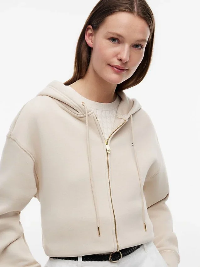 Sudadera con capucha y cremallera de corte holgado Sudadera con capucha y cremallera de corte holgado