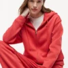 Sudadera con capucha y cremallera de corte holgado Sudadera con capucha y cremallera de corte holgado