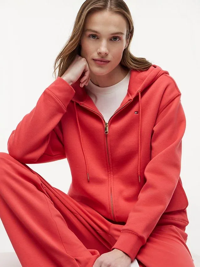 Sudadera con capucha y cremallera de corte holgado Sudadera con capucha y cremallera de corte holgado