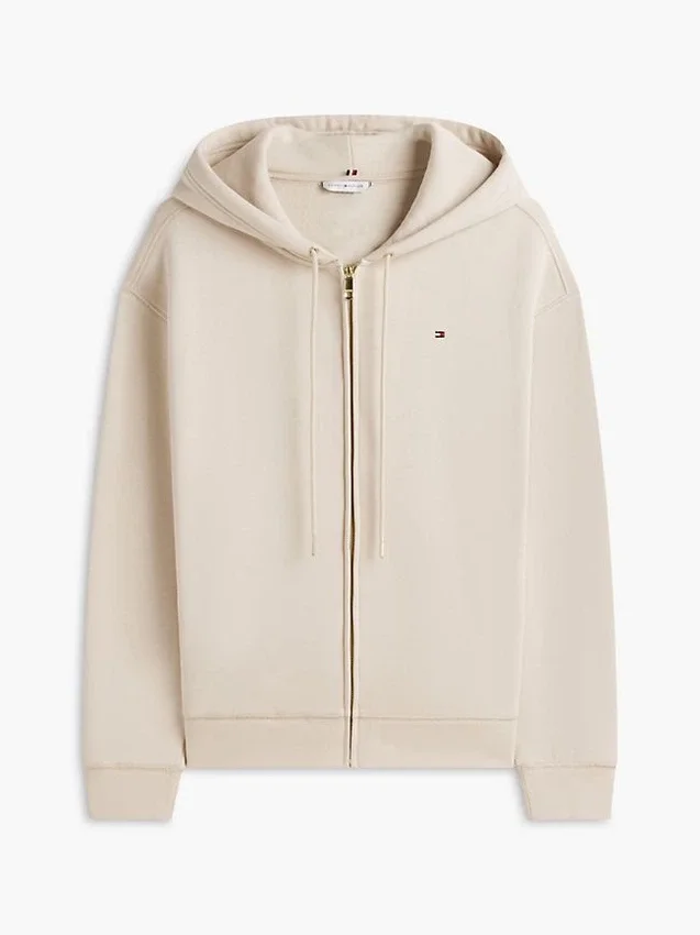 Sudadera con capucha y cremallera de corte holgado Sudadera con capucha y cremallera de corte holgado