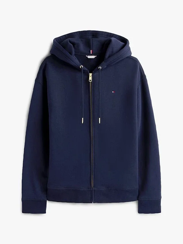 Sudadera con capucha y cremallera de corte holgado Sudadera con capucha y cremallera de corte holgado