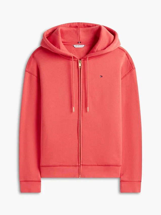 Sudadera con capucha y cremallera de corte holgado Sudadera con capucha y cremallera de corte holgado