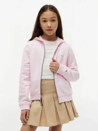 Sudadera con capucha y cremallera para niña con el logotipo «Collegiate Tommy»