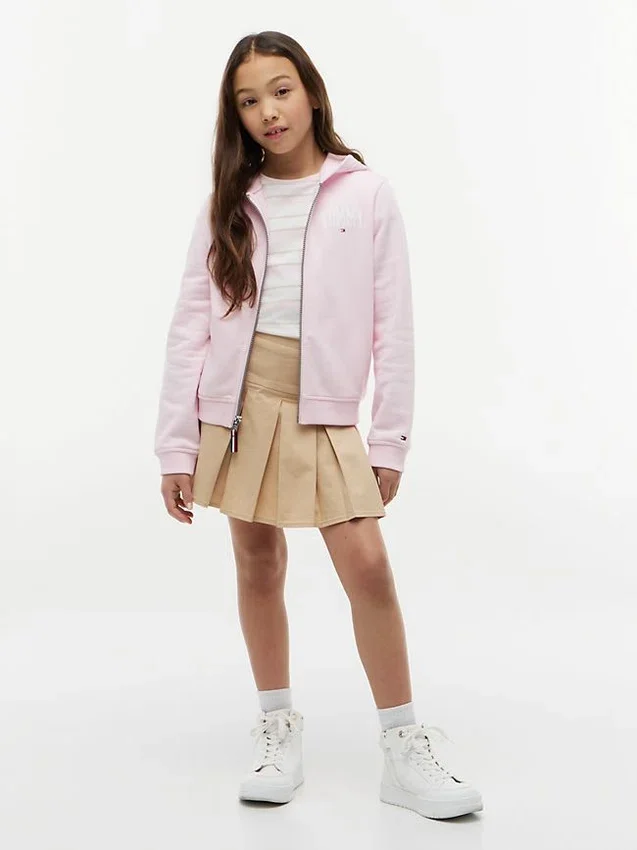 Sudadera con capucha y cremallera para niña con el logotipo «Collegiate Tommy» Sudadera con capucha y cremallera para niña con el logotipo «Collegiate Tommy»