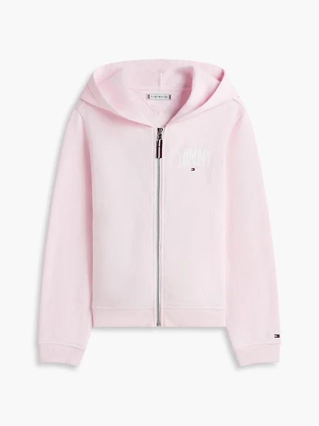 Sudadera con capucha y cremallera para niña con el logotipo «Collegiate Tommy» Sudadera con capucha y cremallera para niña con el logotipo «Collegiate Tommy»