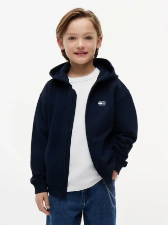 Sudadera con capucha y cremallera para niño con bandera en tonos