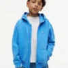 Sudadera con capucha y cremallera para niño con bandera en tonos Sudadera con capucha y cremallera para niño con bandera en tonos