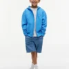 Sudadera con capucha y cremallera para niño con bandera en tonos Sudadera con capucha y cremallera para niño con bandera en tonos