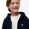 Sudadera con capucha y cremallera para niño con bandera en tonos Sudadera con capucha y cremallera para niño con bandera en tonos