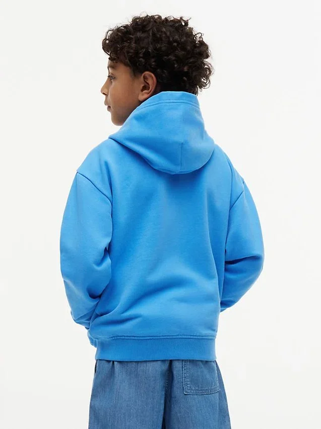 Sudadera con capucha y cremallera para niño con bandera en tonos Sudadera con capucha y cremallera para niño con bandera en tonos