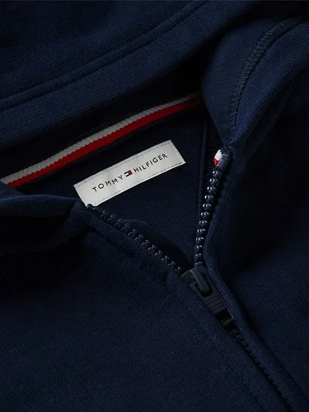 Sudadera con capucha y cremallera para niño con bandera en tonos Sudadera con capucha y cremallera para niño con bandera en tonos