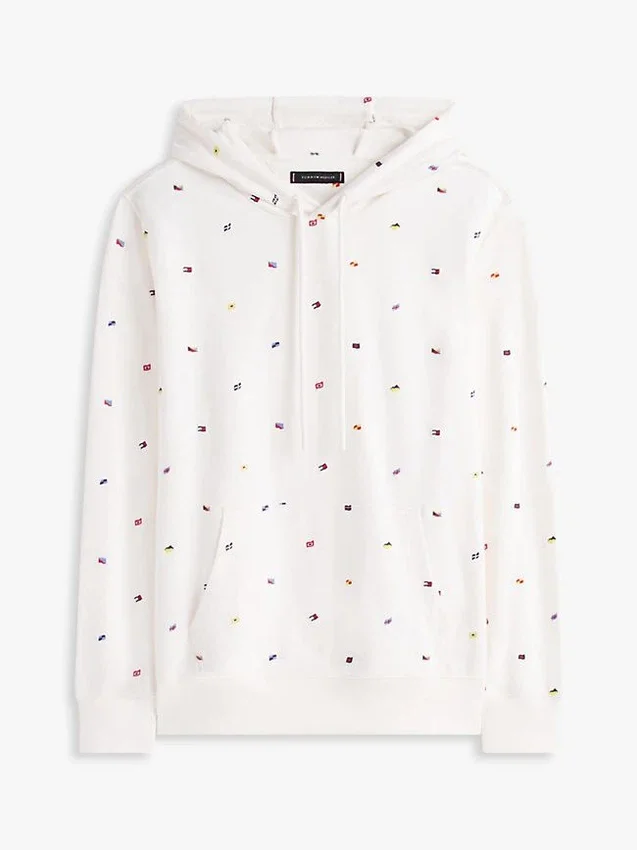 Sudadera con capucha y estampado de banderas Sudadera con capucha y estampado de banderas