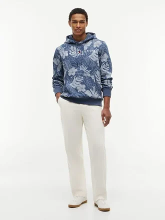 Sudadera con capucha y estampado tropical