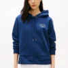 Sudadera con capucha y logo monotipo en tejido jaspeado Sudadera con capucha y logo monotipo en tejido jaspeado