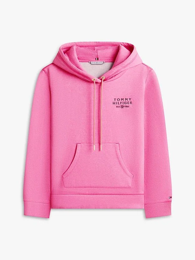 Sudadera con capucha y logo monotipo en tejido jaspeado Sudadera con capucha y logo monotipo en tejido jaspeado