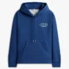 Sudadera con capucha y logo monotipo en tejido jaspeado Sudadera con capucha y logo monotipo en tejido jaspeado