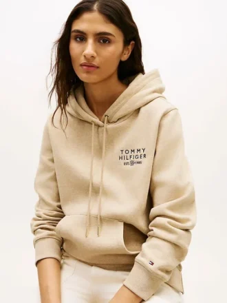 Sudadera con capucha y logo Monotype en tejido jaspeado