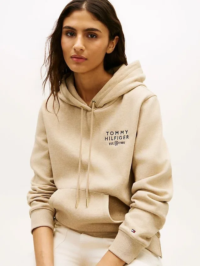 Sudadera con capucha y logo Monotype en tejido jaspeado Sudadera con capucha y logo Monotype en tejido jaspeado