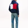 Sudadera con capucha y logotipo de bandera en la espalda