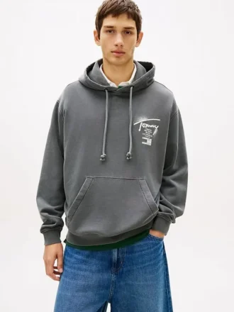 Sudadera con capucha y logotipo pintado con spray de Tommy Jeans