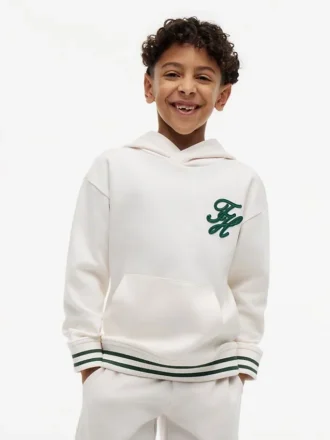 Sudadera con capucha y monograma bordado para niño