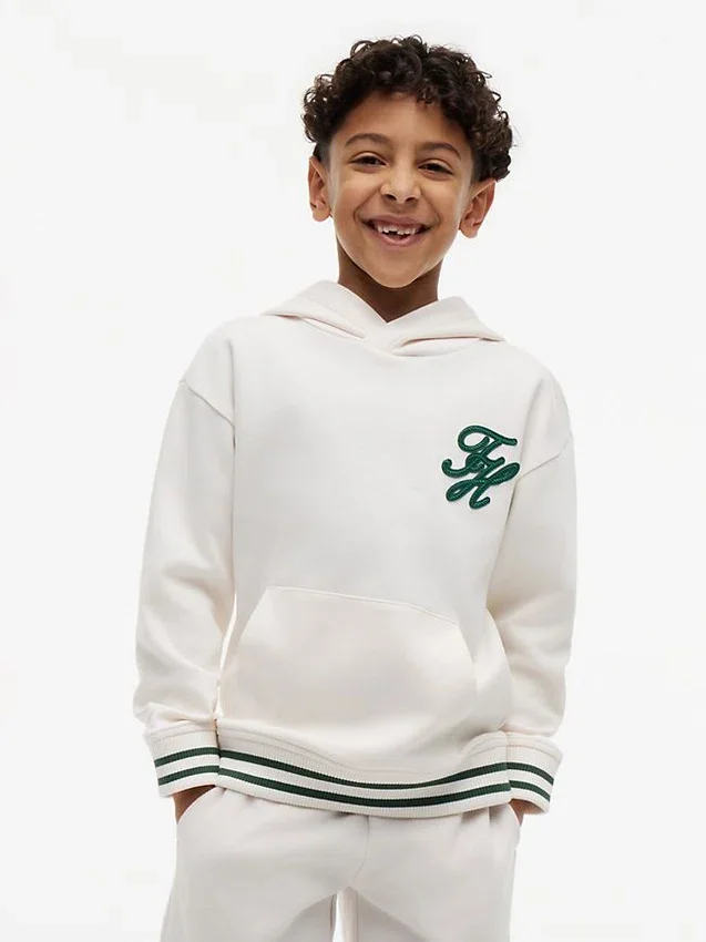 Sudadera con capucha y monograma bordado para niño Sudadera con capucha y monograma bordado para niño