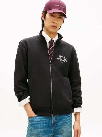 Sudadera con cremallera de felpa elástica con logotipo Arch