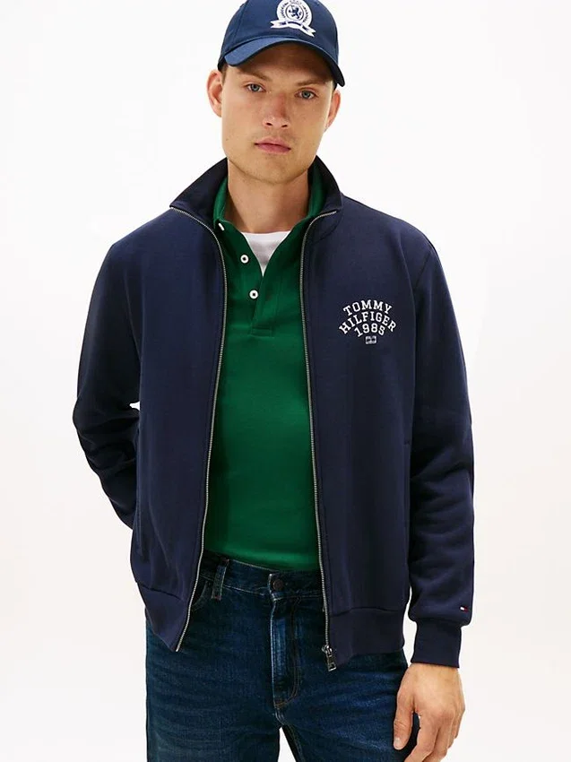 Sudadera con cremallera de felpa elástica con logotipo Arch Sudadera con cremallera de felpa elástica con logotipo Arch