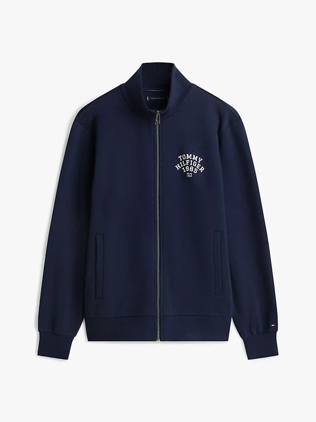 Sudadera con cremallera de felpa elástica con logotipo Arch Sudadera con cremallera de felpa elástica con logotipo Arch