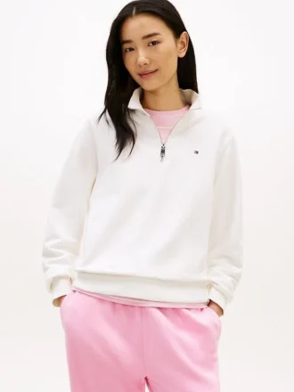 Sudadera con cremallera de un cuarto y interior cepillado