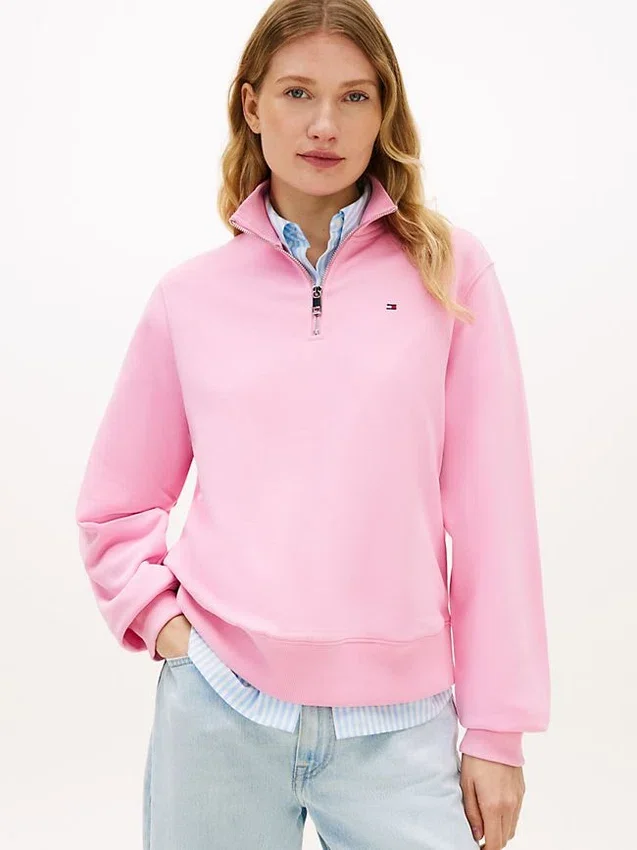 Sudadera con cremallera de un cuarto y interior cepillado Sudadera con cremallera de un cuarto y interior cepillado