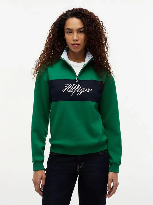 Sudadera con cremallera de un cuarto y interior cepillado Sudadera con cremallera de un cuarto y interior cepillado