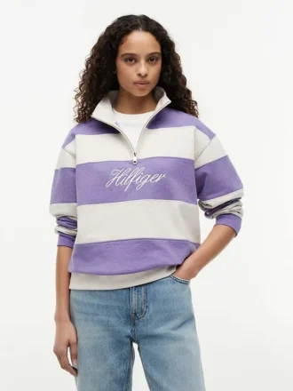 Sudadera con cremallera de un cuarto y interior cepillado