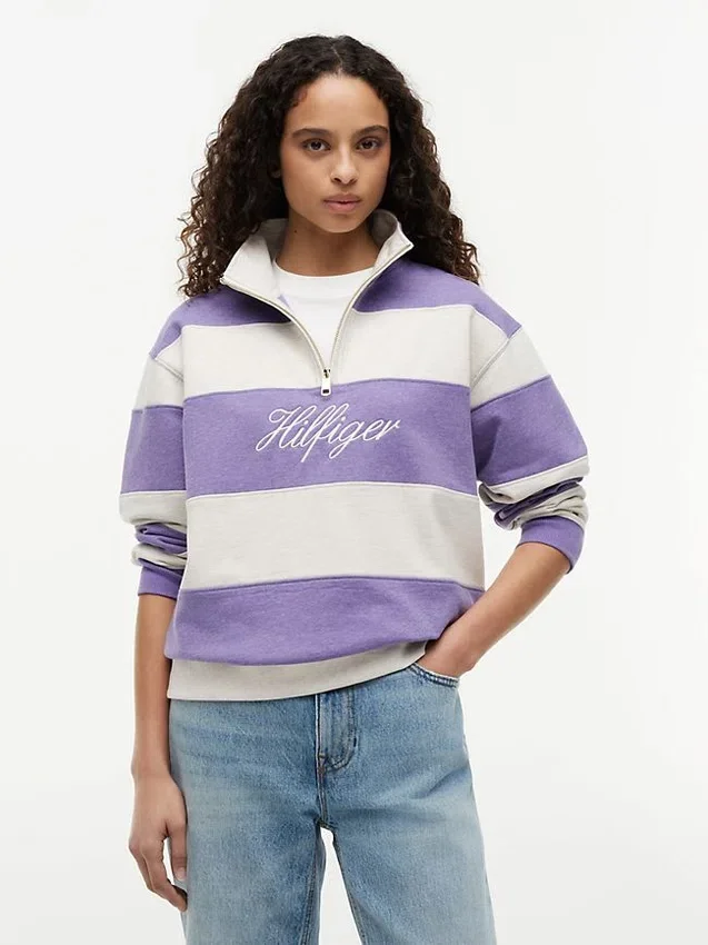 Sudadera con cremallera de un cuarto y interior cepillado Sudadera con cremallera de un cuarto y interior cepillado