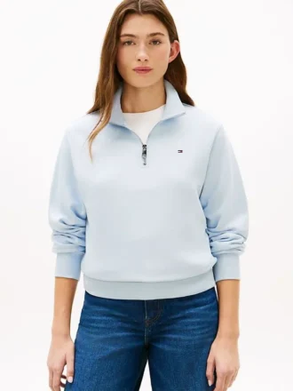 Sudadera con cremallera de un cuarto y interior cepillado
