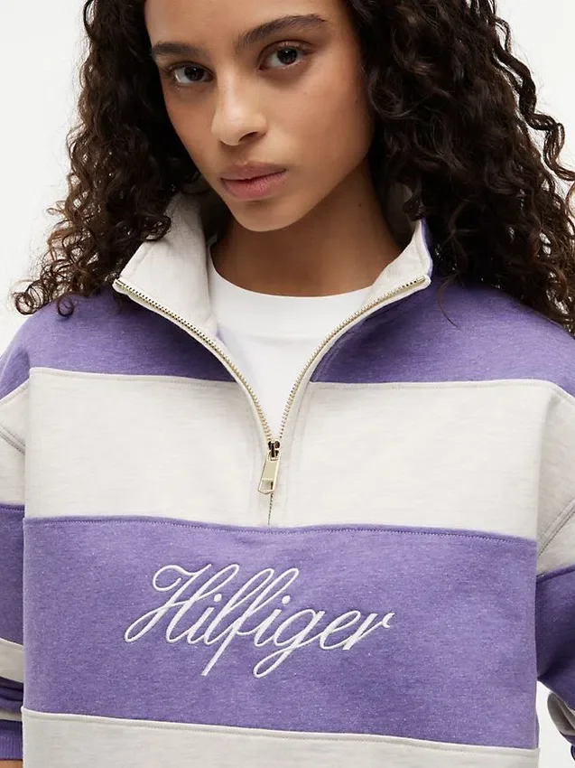 Sudadera con cremallera de un cuarto y interior cepillado Sudadera con cremallera de un cuarto y interior cepillado