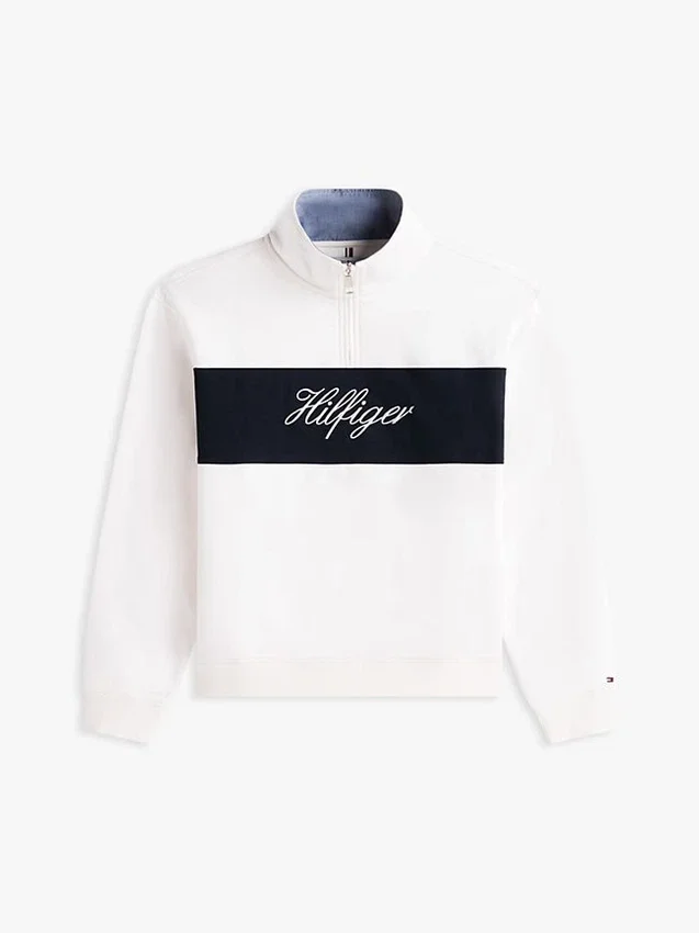 Sudadera con cremallera de un cuarto y interior cepillado Sudadera con cremallera de un cuarto y interior cepillado