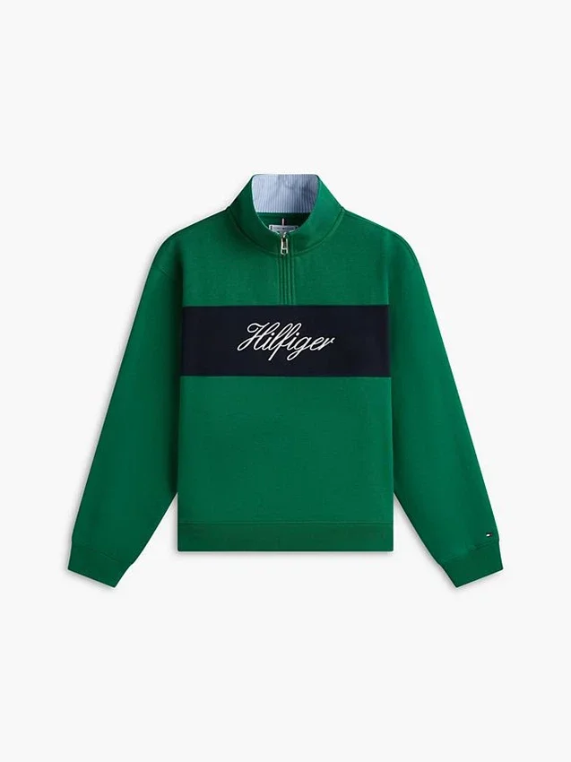 Sudadera con cremallera de un cuarto y interior cepillado Sudadera con cremallera de un cuarto y interior cepillado