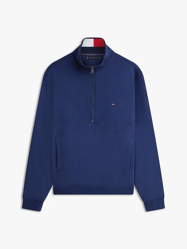 Sudadera con cremallera de un cuarto y logotipo de bandera Sudadera con cremallera de un cuarto y logotipo de bandera
