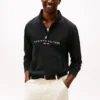 Sudadera con cremallera de un cuarto y logotipo de Tommy Sudadera con cremallera de un cuarto y logotipo de Tommy
