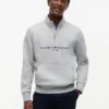Sudadera con cremallera de un cuarto y logotipo de Tommy Sudadera con cremallera de un cuarto y logotipo de Tommy
